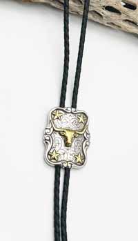 [Double S Longhorn Star Bolo Tie]