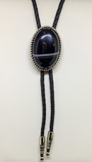 [Double S Oval Stone Bolo Tie]