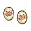 [1928 Jewelry® Floral Oval Button Earrings]