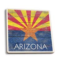 [Lantern Press Arizona Rustic State Flag Coaster]