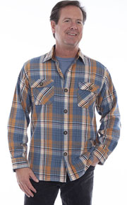 [Farthest Point by Scully Elbow Patch Flannel Shirt]