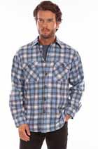 [Farthest Point by Scully Elbow Patch Flannel Shirt]