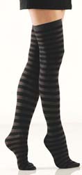 [ Stripe Opaque Thigh Highs (4 Colors)]