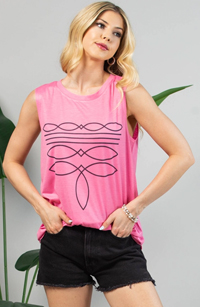 [Limited Edition - Avery Apparel Co. Boot Stitch Sleeveless Top]