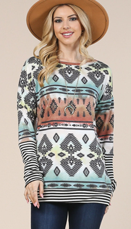 [Limited Edition - Avery Apparel Co. Aztec Print Long Sleeve]