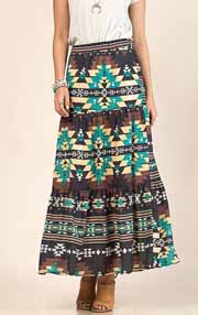 [Limited Edition - Avery Apparel Co. Aztec Print Tiered Skirt]