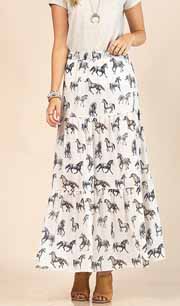 [Limited Edition - Avery Apparel Co. Horse Print Tiered Skirt]