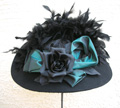 [ Large Brim Taffeta Trim Hat]