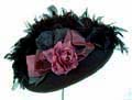 [ Large Brim Taffeta Trim Hat]