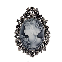 [ Romantic Cameo Pendant -Antique Silver]