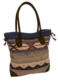 [ Monterrey Tote Bag - Brown/Navy]