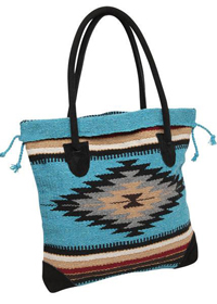 [ Monterrey Tote Bag - Black/Turquoise]