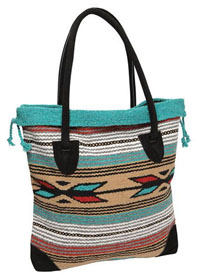 [ Monterrey Tote Bag - Black/Aqua]