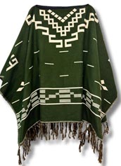 [EL Paso Saddleblanket Western Poncho - Green]
