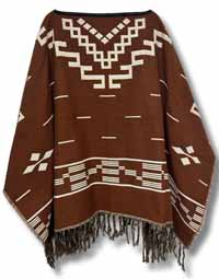 [EL Paso Saddleblanket Western Poncho - Brown]