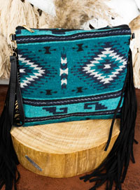 [LIMITED EDITION Alamosa Fringe Crossbody -Teal]