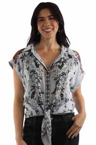 [Scully Honey Creek Tie Front Blouse]