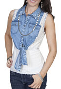 [Scully Honey Creek Denim/Lace Blouse*]