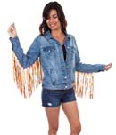 [Scully Honey Creek Fringe Denim Jacket]