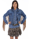 [Scully Honey Creek Fringe Denim Jacket]