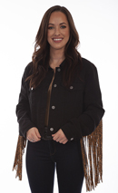 [Scully Honey Creek Fringe Denim Jacket*]