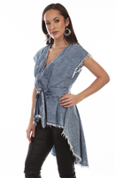 [Scully Honey Creek Hi-Lo Denim Top]
