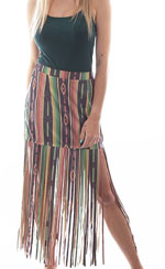 [Scully Cantina Serape Fringe Skirt]