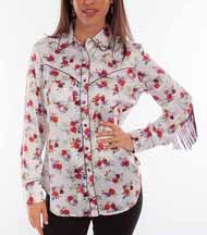 [Scully Honey Creek Ladies Western Fringe Blouse]