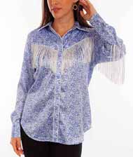 [Scully Honey Creek Ladies Western Fringe Blouse]