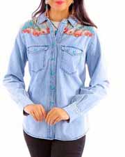 [Scully Honey Creek Cactus Denim Blouse]