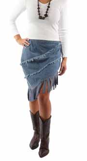 [Scully Honey Creek Fringe Jean Skirt]