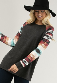 [Limited Edition - Avery Apparel Co. Aztec Print Raglan Top]