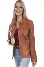 [Scully Ladies Lamb Leather Shirt]