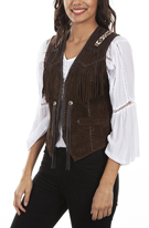 [Scully Ladies Beaded Leather Vest]