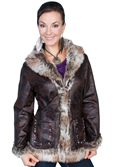 [Scully  Ladies Faux Fur Trim Jacket]