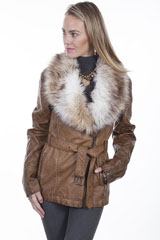 [Scully  Ladies Faux Fur Trim Jacket]