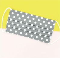 [CLOSEOUT ITEM Two-Layer Pleated Fashion Face Mask  - Grey Dot]
