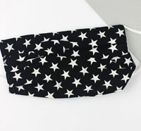 [CLOSEOUT ITEM Two-Layer Pleated Fashion Face Mask -  Black/White Star]