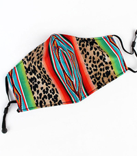 [Limited Edition  Two-Layer Fashion Face Mask  -  Serape/Leopard   ]