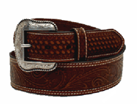 [Nocona Men's Floral Leather Western Belt]