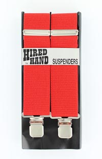 [Hired Hand  CLIP Suspenders - RED]
