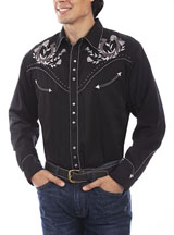 [Scully Westerns Horseshoe & Roses Shirt  -  Size S-4X ]