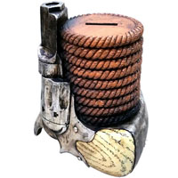 [Western Homegoods Gun Piggy Bank]