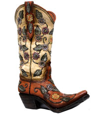 [Western Homegoods Flower Boot Planter/Vase]