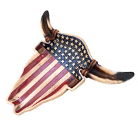 [Western Homegoods US Flag Steer Skull Tray/Dish]