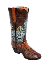 [Western Homegoods Tooled Boot Vase]