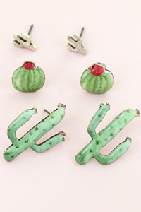 [***Limited Edition*** Cactus Stud Earrings - 3 Pair Set]