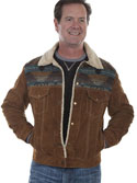 [Scully Men's Leather/ Knit Jean Jacket]