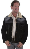 [Scully Men's Leather/ Knit Jean Jacket]