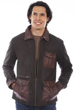 [Scully Canvas and Leather Trim Jacket]